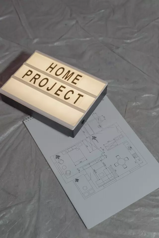 Home project sign and design plans